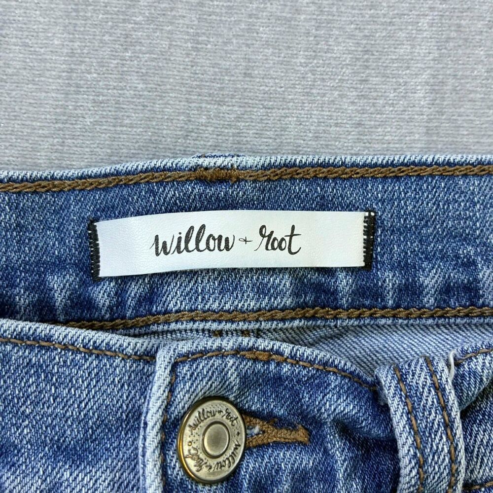 Willow + Root Rise Up Jeans Womens 26 Light Wash Distressed Straight Leg Stretch - Picture 3 of 9
